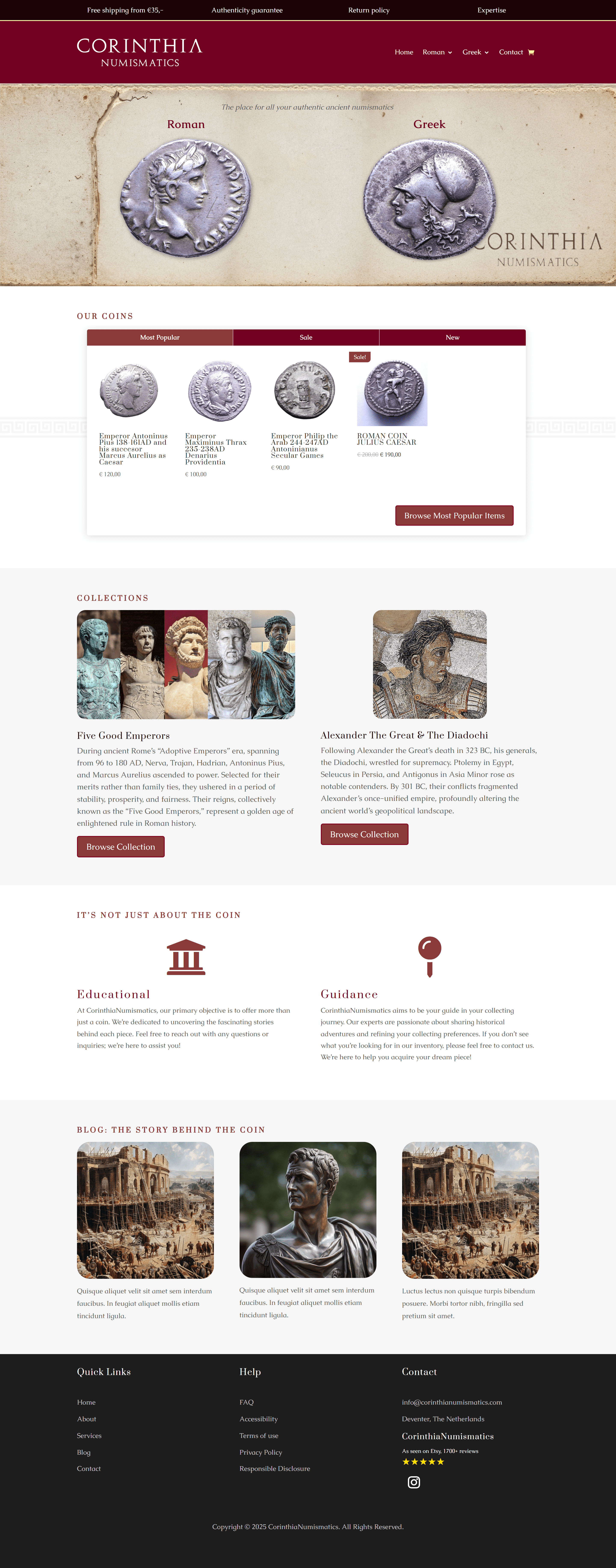 corinthia numismatics made by Holthuis Consult